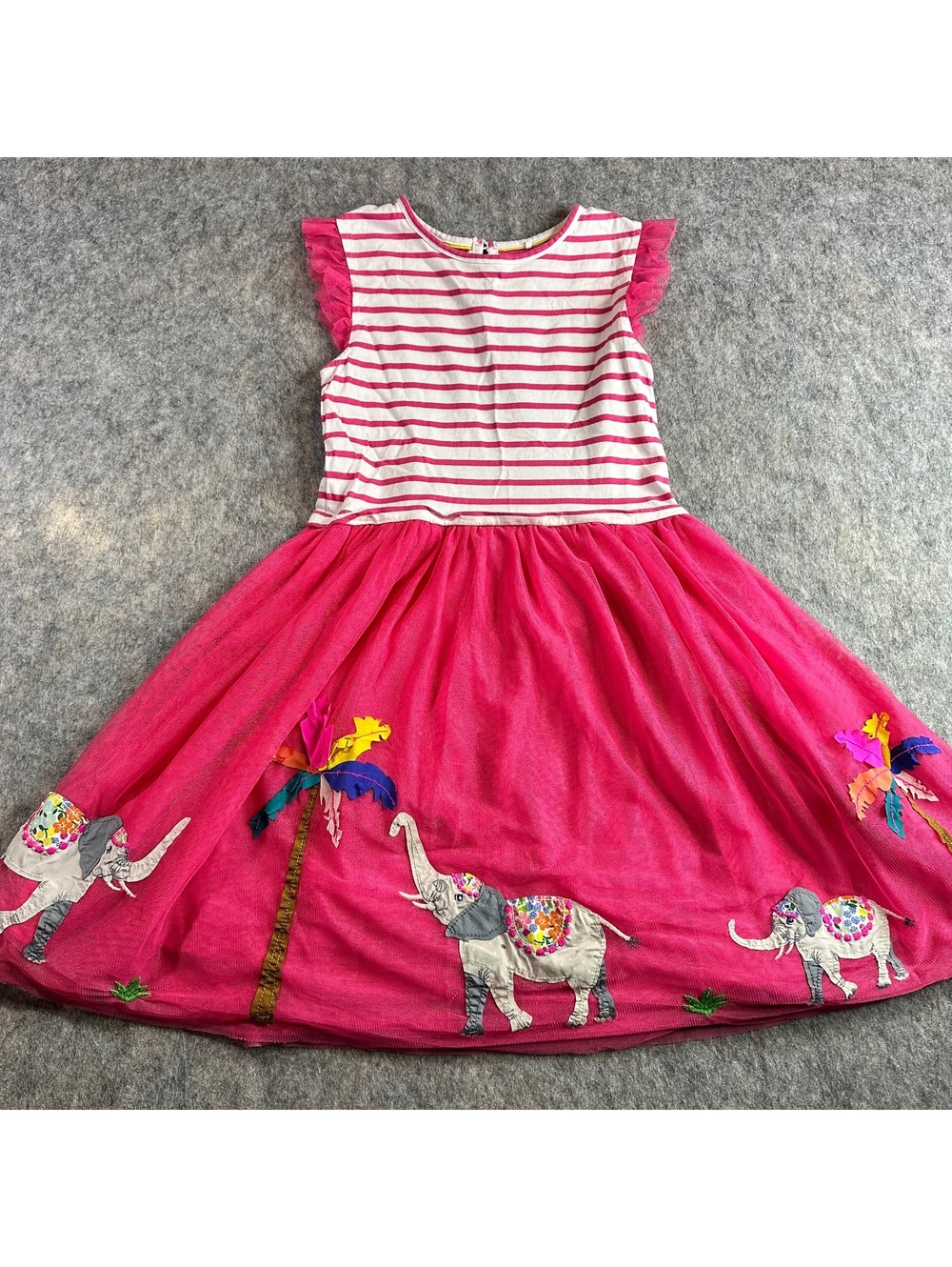 Mini Boden elephant appliqué dress-tulle twirl whimsical  10y